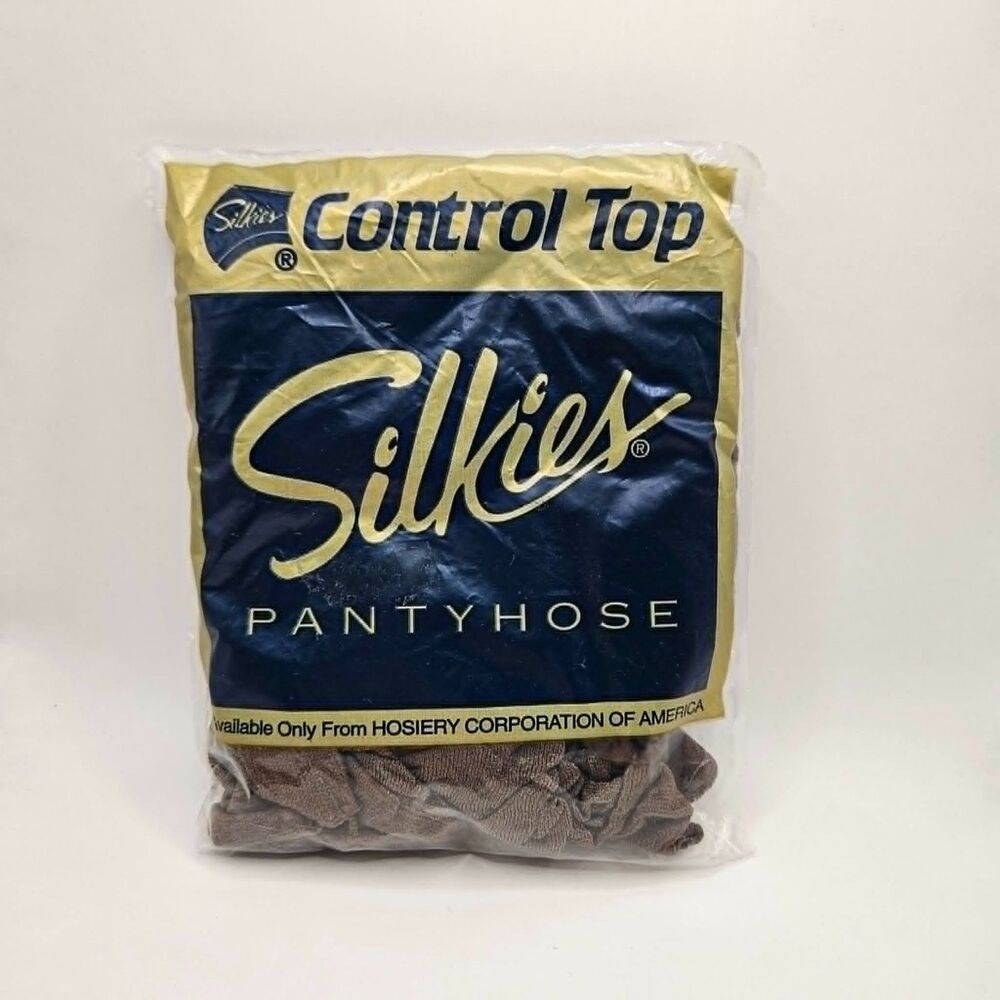 Vintage Silkies Control Top Pantyhose Size Medium Mocha